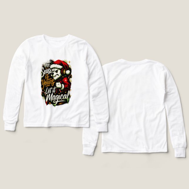 Premium Cozy Christmas Bear Top Edgy Winter gift (Design Front & Back)