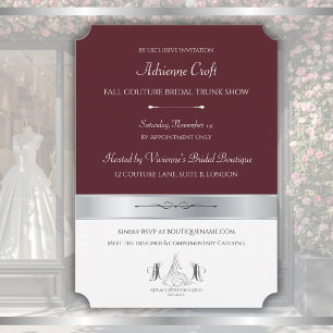 Premium Crimson Red Bridal Boutique Trunk Show Invitation