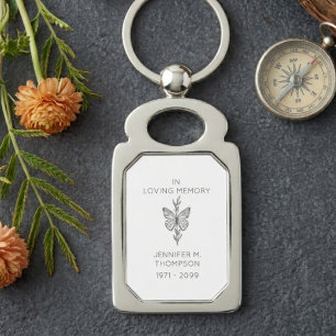Premium Customisable In Loving Memory Butterfly Key Ring