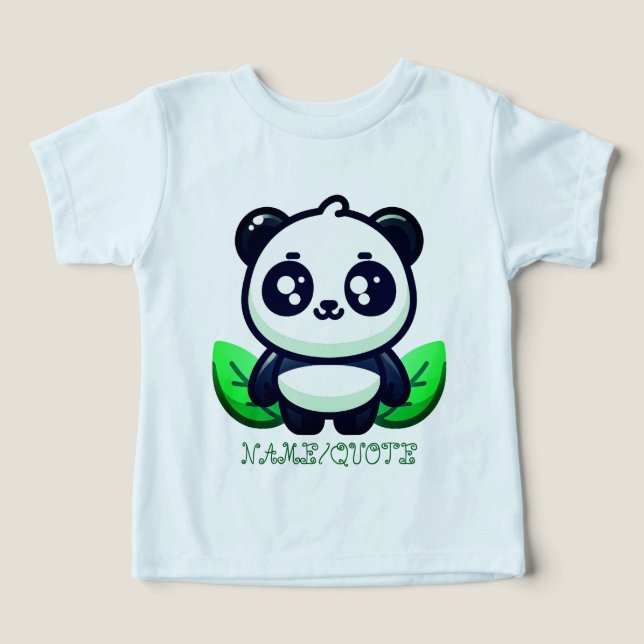 Premium Cute Panda And Leaves (Design Front)