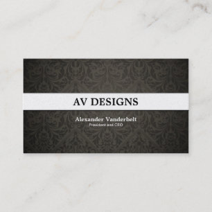 Premium Damask Black and Gold Business Card