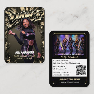Premium Dance Trading Cards Black & Gold   QR Code