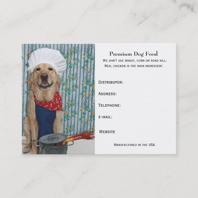 Premium Dog Food Business Card (Front)