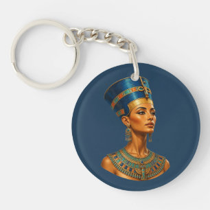 Premium Egyptian Pharaoh Queen Nefertiti portrait Key Ring