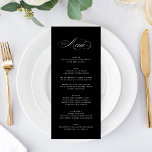 Premium Elegant Calligraphy Black Tie Wedding Menu<br><div class="desc">This menu is part of the Black Tie Collection</div>