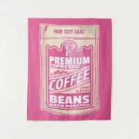 Premium espresso coffee beans pink food pop art