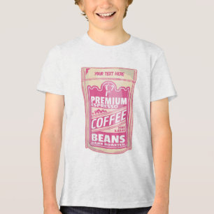 Premium espresso coffee beans pink food pop art Tri-Blend shirt