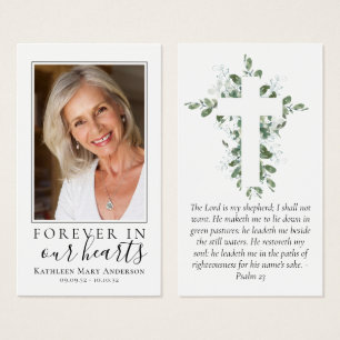 Premium Eucalyptus Photo Memorial Prayer Card