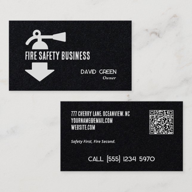 Premium Fire Safety Custom QR Business Card (Front/Back)