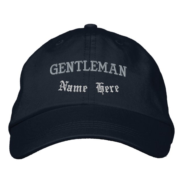 Premium Gentleman Trendy Personalised Name Styling Embroidered Hat (Front)