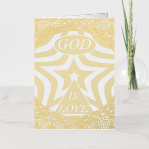 Premium God Is Love Star Elegant Gold  Foil Holiday Card