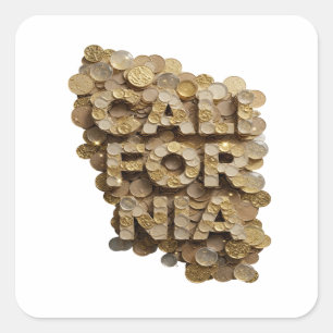 Premium Gold CALIFORNIA Sticker Art