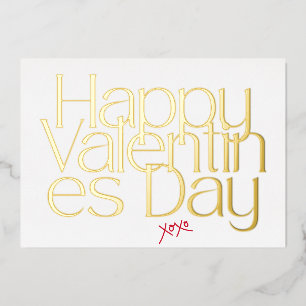 PREMIUM GOLD MODERN XOXO HEART VALENTINES DAY