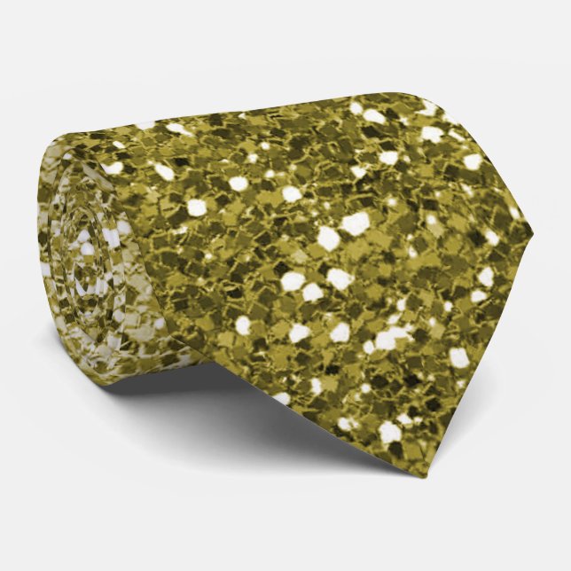 Premium Gold Ombre Glitter Neck Tie (Rolled)