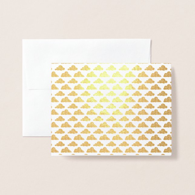 Premium Gold or Silver Cloud Pattern Foil Card (Front With Envelope)