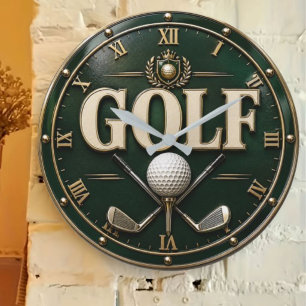 Premium Golf Lover Golfer Gift Country Club Home Large Clock