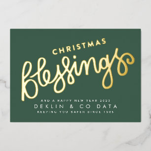 Premium Green Christmas Blessing Business Gold