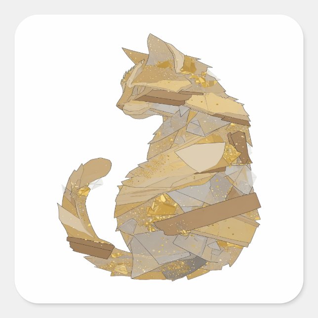 Premium Grey Abstract Square Sticker (Front)