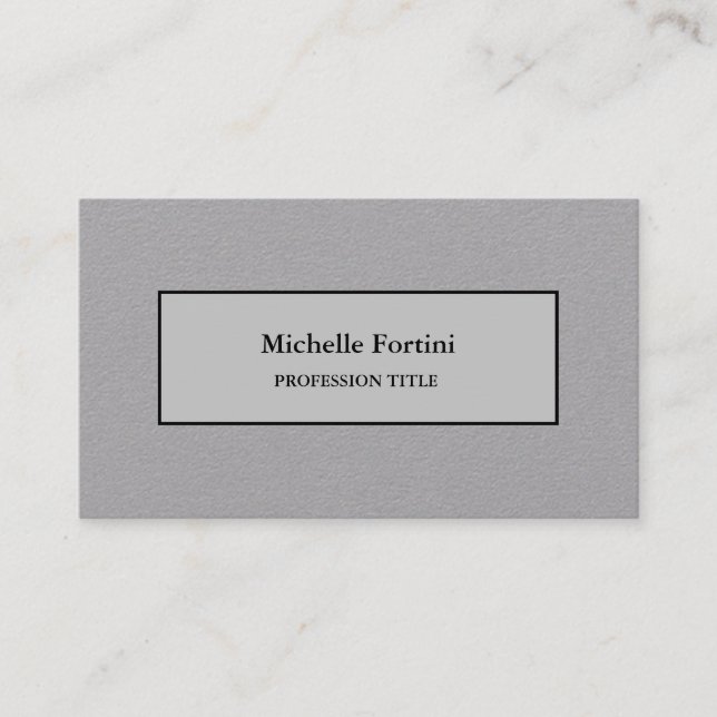 Premium Grey Elegant Plain Minimalist Business Card (Front)
