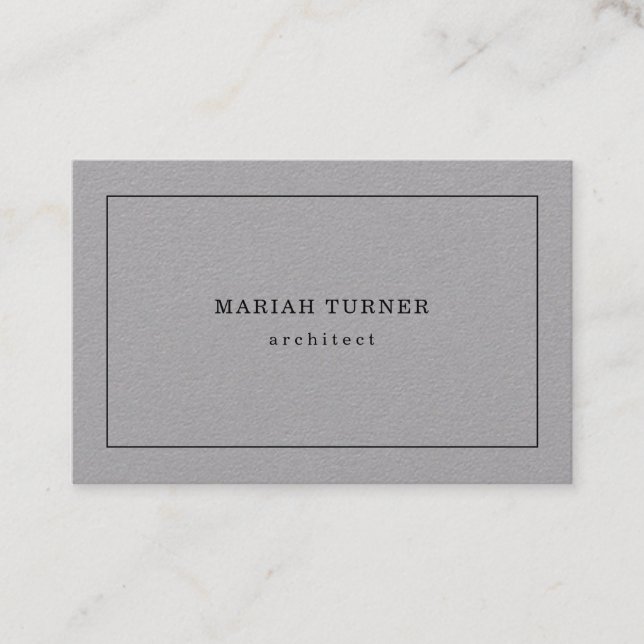 Premium Grey Plain Elegant Minimalist Modern Business Card (Front)