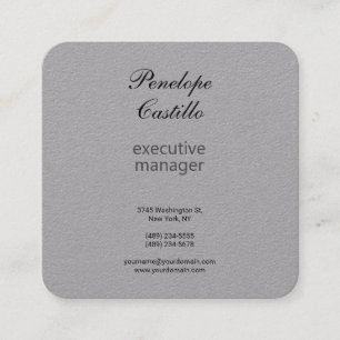Premium Grey Professional Modern Simple Plain Square Business Card
