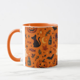 Premium Halloween Mug – Cosy Pumpkins, Ghosts, Bat