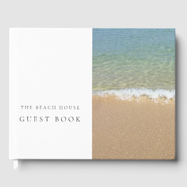 Premium Hardback Coastal Themed Guest Book (Front)
