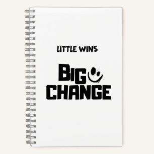 Premium Hardcover Little Wins Big Change Minimalis Notebook