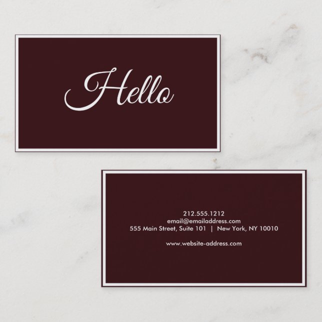 Premium Hello Business Card (Front/Back)