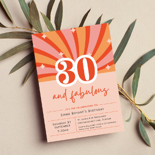 Premium Invitation 30 and fabulous retro