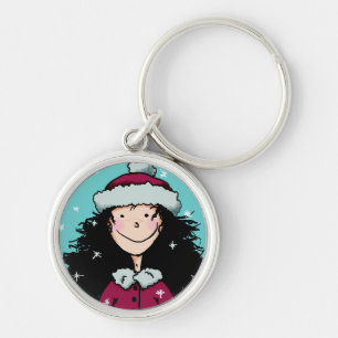 Premium Keychain, Winter Girl Key Ring