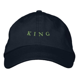 Premium King Print Navy Comfortable Everyday Wear Embroidered Hat