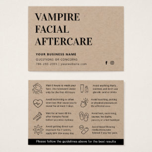 Premium Kraft Microneedling Aftercare Advice Card