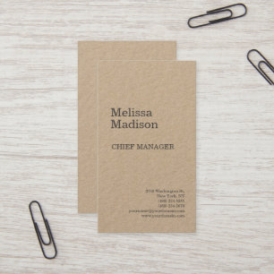 Premium Kraft Modern Minimalist Professional Chic Business Card