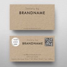 Premium Kraft natural paper, QR-code Business Card
