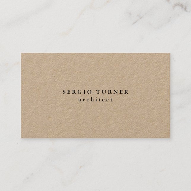 Premium Kraft Trendy Minimalist Professional Business Card (Front)