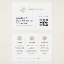 Premium Kraft Waxing Aftercare Card Hair Removal