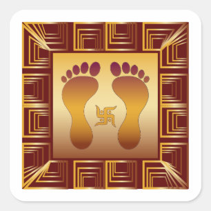 Premium Lakshmi Charan Square Sticker