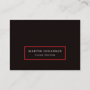 Premium Linen Elegant Plain Black Minimalist Business Card