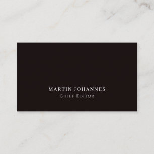 Premium Linen Elegant Plain Black Minimalist Business Card