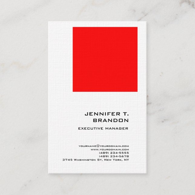 Premium Linen Minimalist Plain Modern Professional Business Card (Front)