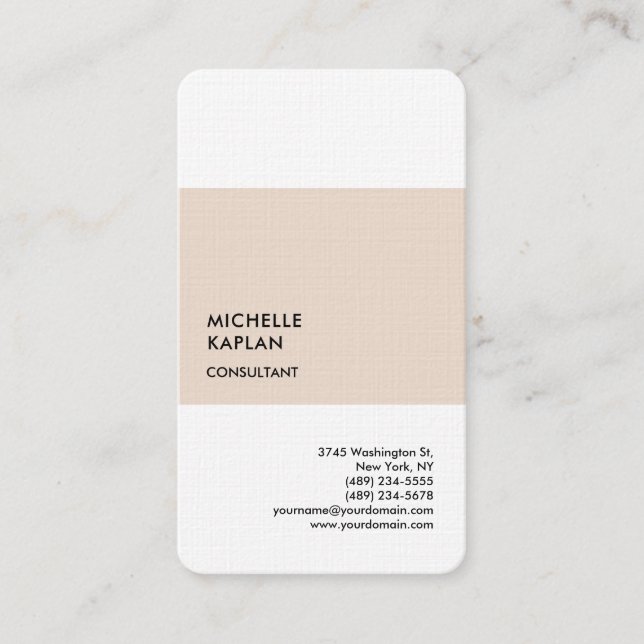 Premium Linen Modern Professional Exclusive Business Card (Front)