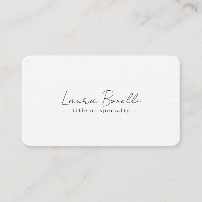 Premium Linen Professional Modern Business Card (Front)