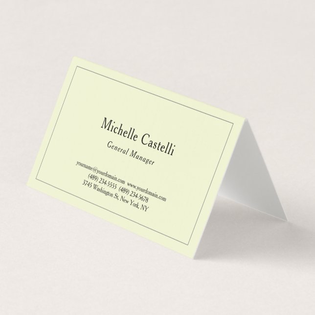 Premium Linen Professional Unique Classical Plain Business Card (Front)