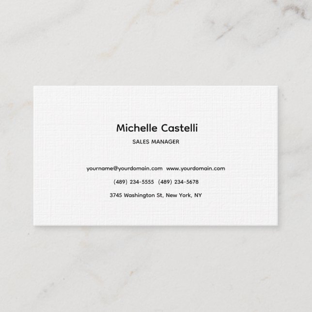 Premium Linen Professional Unique Classical Simple Business Card (Front)