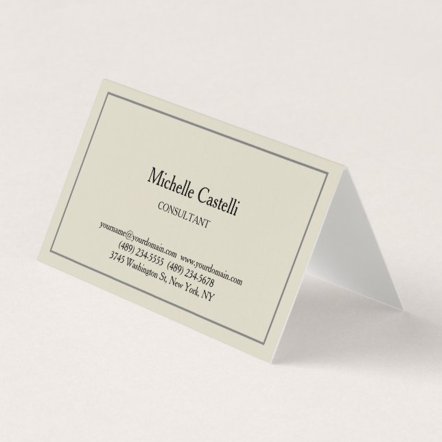 Premium Linen Professional Unique Classical Simple Business Card (Front)