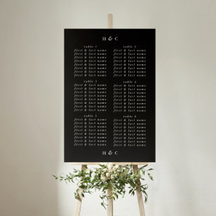 Premium Modern Black Onyx Wedding Seating Chart