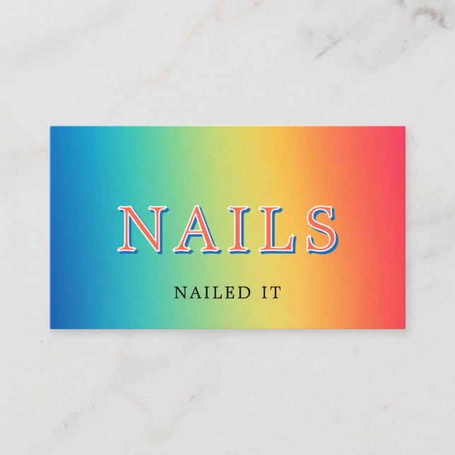 Premium Modern Gradient Nail Salon Business Card (Front)