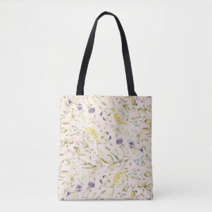 Premium Modern Spring Wildflowers Tote Bag