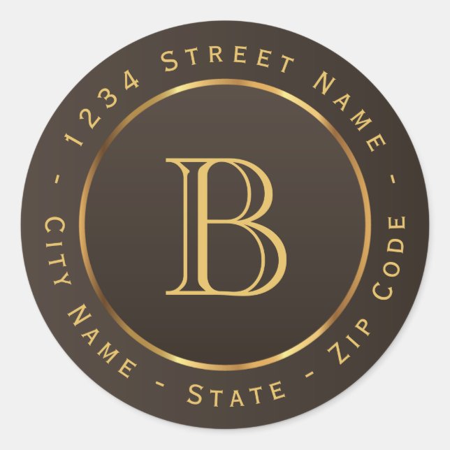 Premium Monogram Return Address Label (Front)